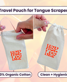 Pure Copper Tongue Scraper & Travel Pouch